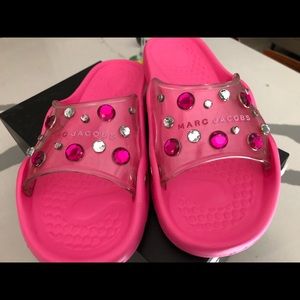 Marc Jacobs rubber Neon pink slides
